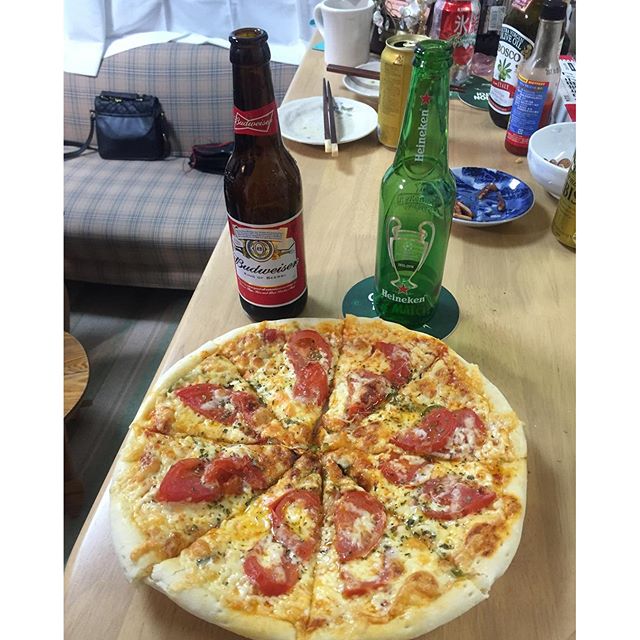 今年になって一回目のピザ作り！#バドワイザー#ハイネケン#championsleague #pizza #手作り #SmashDrive #スマドラ